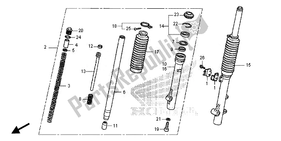 Toutes les pièces pour le Fourche Avant du Honda CRF 125F SW 2014