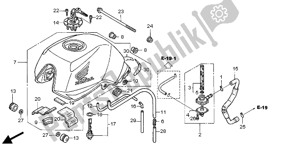 Tutte le parti per il Serbatoio Di Carburante del Honda CBF 500 2004