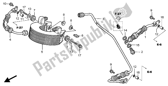 All parts for the Oil Cooler of the Honda XR 400R 1997