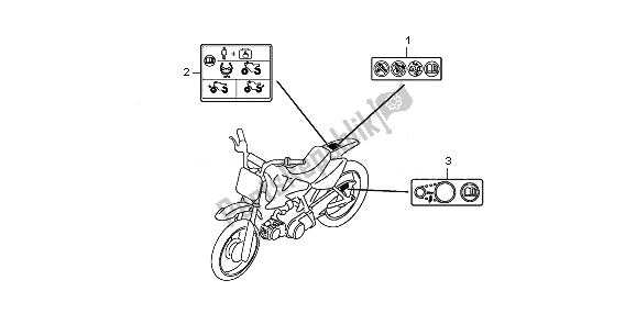 Alle onderdelen voor de Waarschuwingsetiket van de Honda CRF 50F 2010