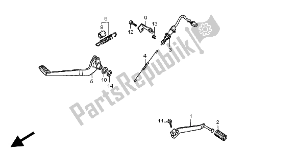 All parts for the Pedal of the Honda CB 500S 1998