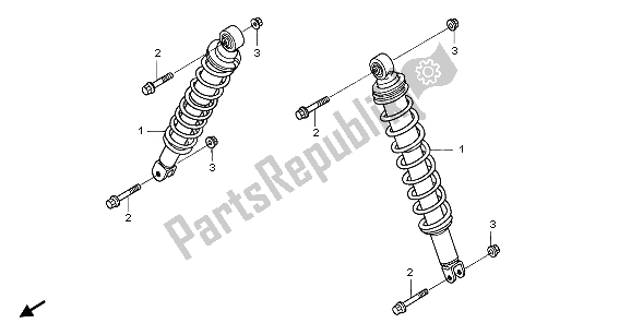 Tutte le parti per il Cuscino Anteriore del Honda TRX 650 FA Fourtrax Rincon 2003