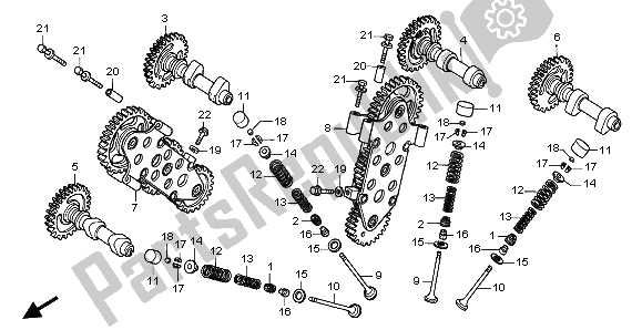 All parts for the Camshaft & Valve of the Honda VTR 1000 SP 2003