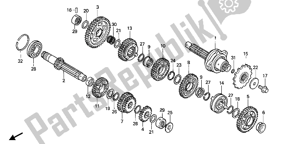 All parts for the Transmission of the Honda CB 750 1992