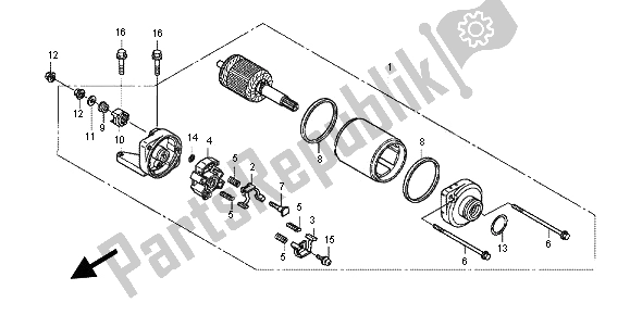 All parts for the Starting Motor of the Honda NC 700 XA 2012