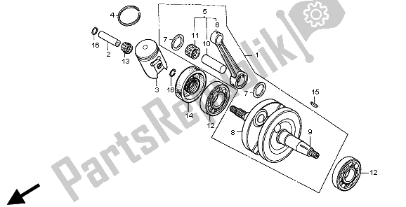 Todas las partes para Cigüeñal Y Pistón de Honda CR 80 RB LW 2002