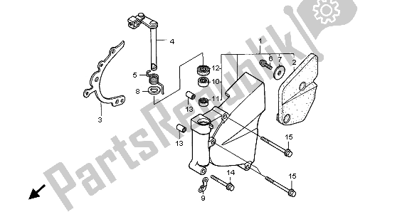 All parts for the Left Crankcase Cover & Water Pump of the Honda XL 1000V 1999