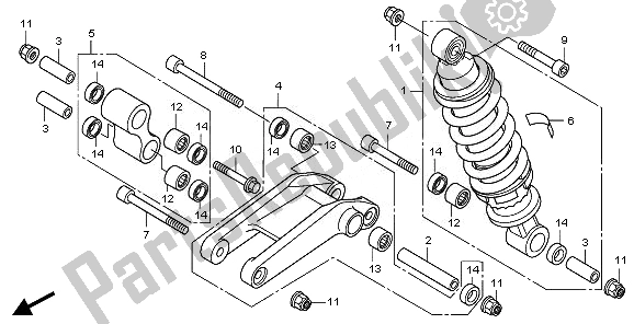 All parts for the Rear Cushion of the Honda CBF 1000 SA 2010