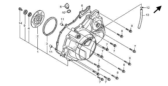 Tutte le parti per il Coperchio Carter Destro del Honda XL 1000V 2007