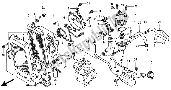 Toutes les pièces pour le Radiateur du Honda VT 750C 2000