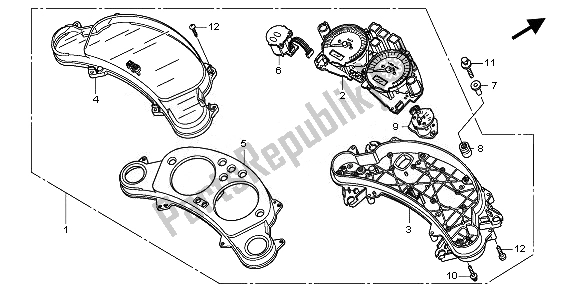 All parts for the Meter (kmh) of the Honda CBF 1000 2008