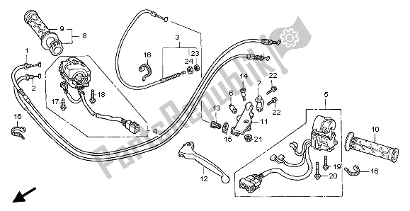 Tutte le parti per il Maniglia Leva E Interruttore E Cavo del Honda CBR 600F 2006