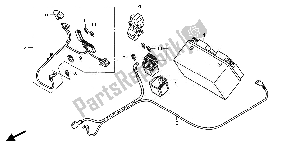 All parts for the Battery of the Honda CBR 1000 RA 2011