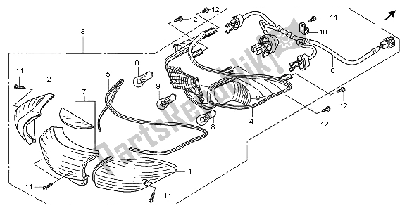 Alle onderdelen voor de Combinatielicht Achter van de Honda PES 125R 2009