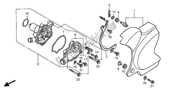 Tutte le parti per il Pompa Dell'acqua del Honda VT 750C2 2001