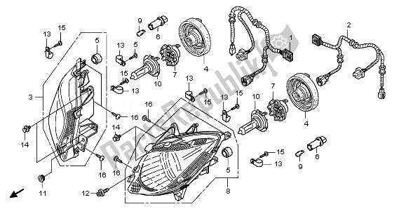 Tutte le parti per il Faro del Honda NSS 250A 2011