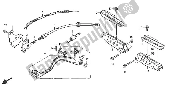 Tutte le parti per il Passo E Pedale del Honda TRX 500 FA Fourtrax Foreman 2005