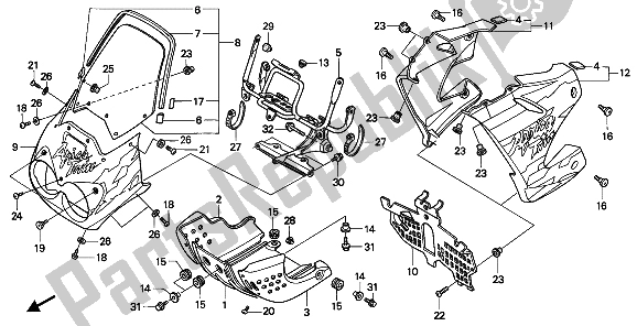 All parts for the Cowl of the Honda XRV 750 Africa Twin 1993