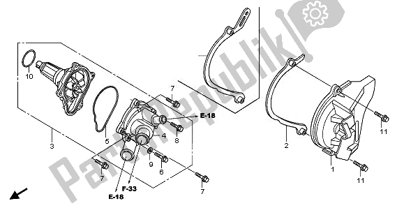 Todas las partes para Bomba De Agua de Honda CBR 1000 RR 2008