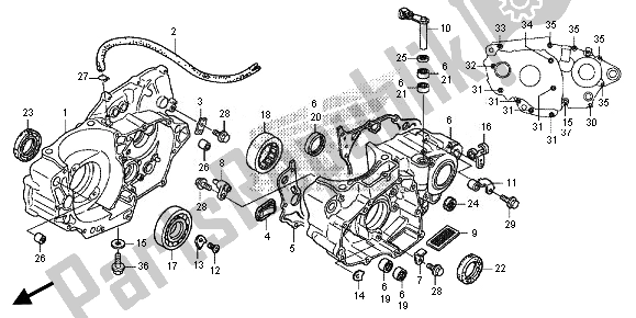 All parts for the Crankcase of the Honda CRF 450R 2014