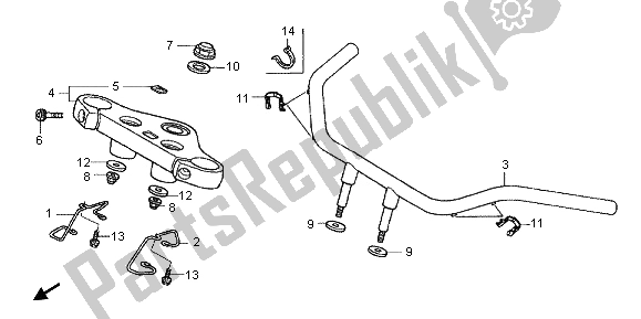 Todas las partes para Manejar Tubo Y Puente Superior de Honda VT 750 CA 2006