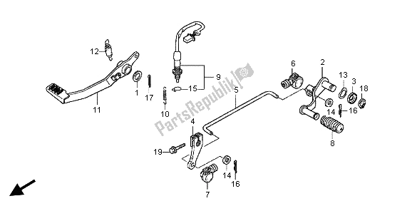 Alle onderdelen voor de Pedaal van de Honda CBR 125 RT 2013