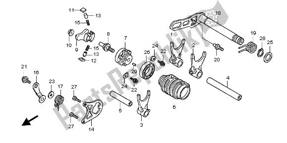 All parts for the Gearshift Drum of the Honda CRF 250R 2012