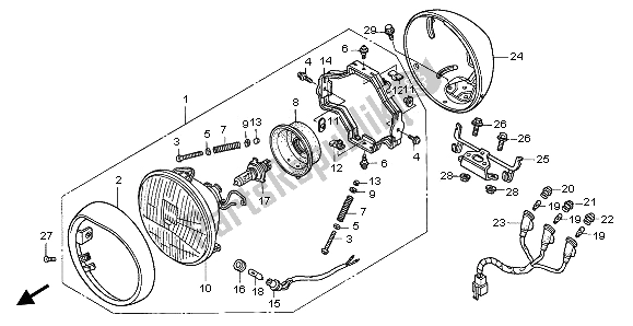 Toutes les pièces pour le Phare (eu) du Honda GL 1500C 1997