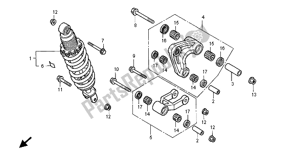 All parts for the Rear Cushion of the Honda XLR 125R 1998