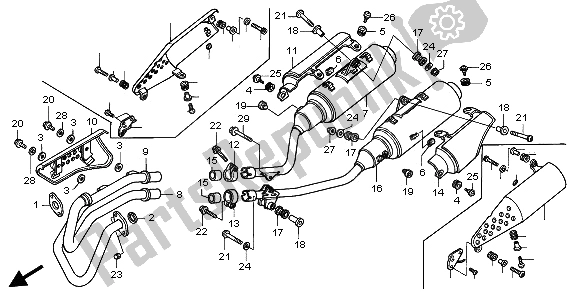 Toutes les pièces pour le Silencieux D'échappement du Honda SLR 650 1997