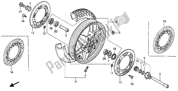 Todas las partes para Rueda Delantera de Honda CBR 1000F 1987