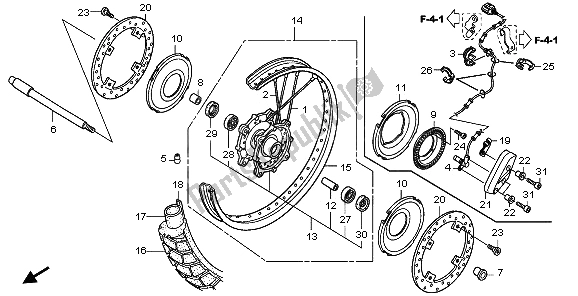 All parts for the Front Wheel of the Honda XL 700 VA Transalp 2009