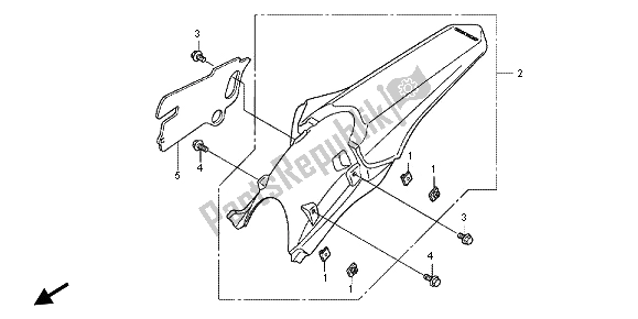 Alle onderdelen voor de Achterspatbord van de Honda CRF 250R 2012