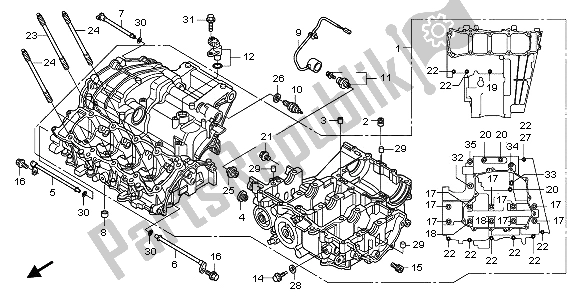 Todas as partes de Bloco Do Motor do Honda CBR 1000 RR 2009