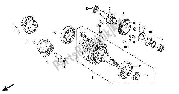 Todas las partes para Cigüeñal Y Pistón de Honda CBR 125 RS 2005