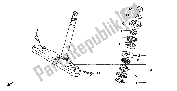 Toutes les pièces pour le Potence De Direction du Honda VT 125C 2007