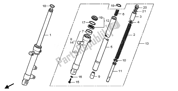 All parts for the Front Fork of the Honda CBR 125 RW 2008