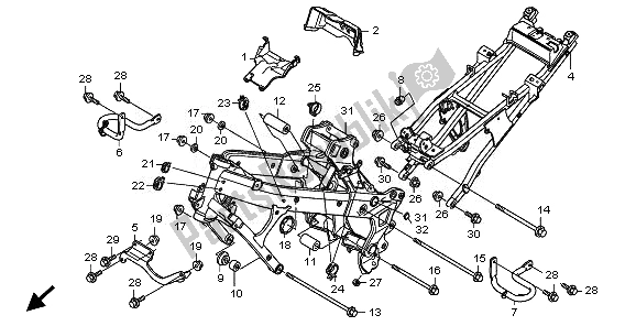 All parts for the Frame Body of the Honda NT 700 VA 2010