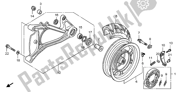 Toutes les pièces pour le Roue Arrière Et Bras Oscillant du Honda PES 125R 2010