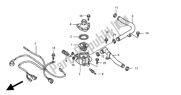 Todas as partes de Cano De água E Termostato do Honda GL 1500C 2000