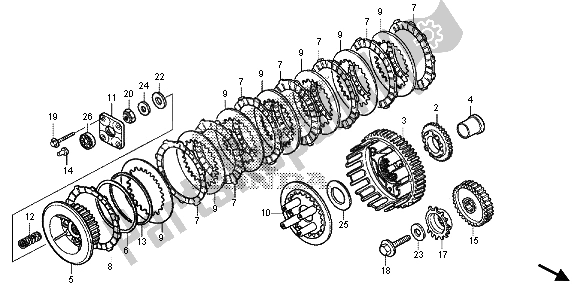 All parts for the Clutch of the Honda VT 750 CS 2013