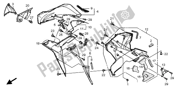 All parts for the Lower Cowl (r.) of the Honda CBR 600 RR 2010