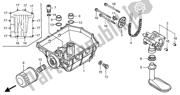 Tutte le parti per il Pompa Dell'olio del Honda XL 1000V 2001