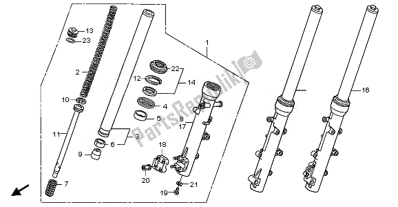 Todas las partes para Tenedor Frontal de Honda XL 700 VA Transalp 2010