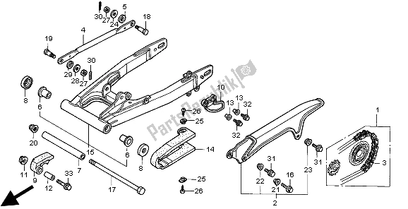 Wszystkie części do Wahacz Honda CLR 125 1998