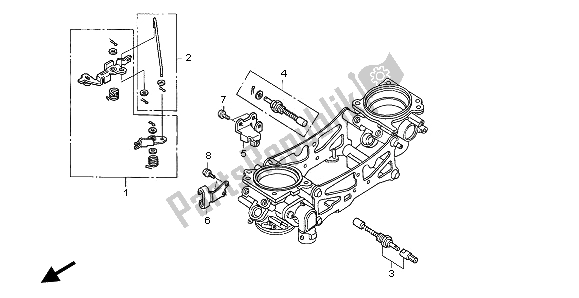 All parts for the Throttle Body (component Parts) of the Honda VTR 1000 SP 2002