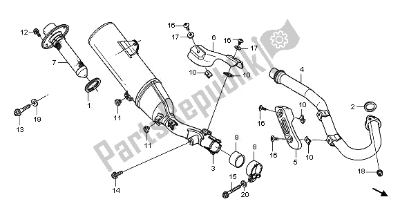 Tutte le parti per il Silenziatore Di Scarico del Honda CRF 250X 2011