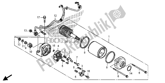 All parts for the Starter Motor of the Honda CBR 500R 2013