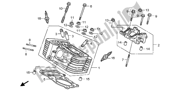 Tutte le parti per il Testata Posteriore del Honda VT 750C2 2007