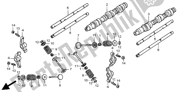 All parts for the Camshaft & Valve of the Honda GL 1500C 1998